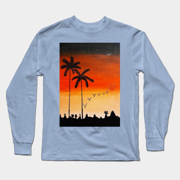 Dusk Scenery Long Sleeve T-Shirt by Madhav